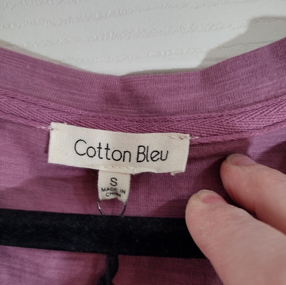 COTTON BLEU Womens Purple Crew Neck Ruffle Tank Top Size Small - Picture 4 of 6